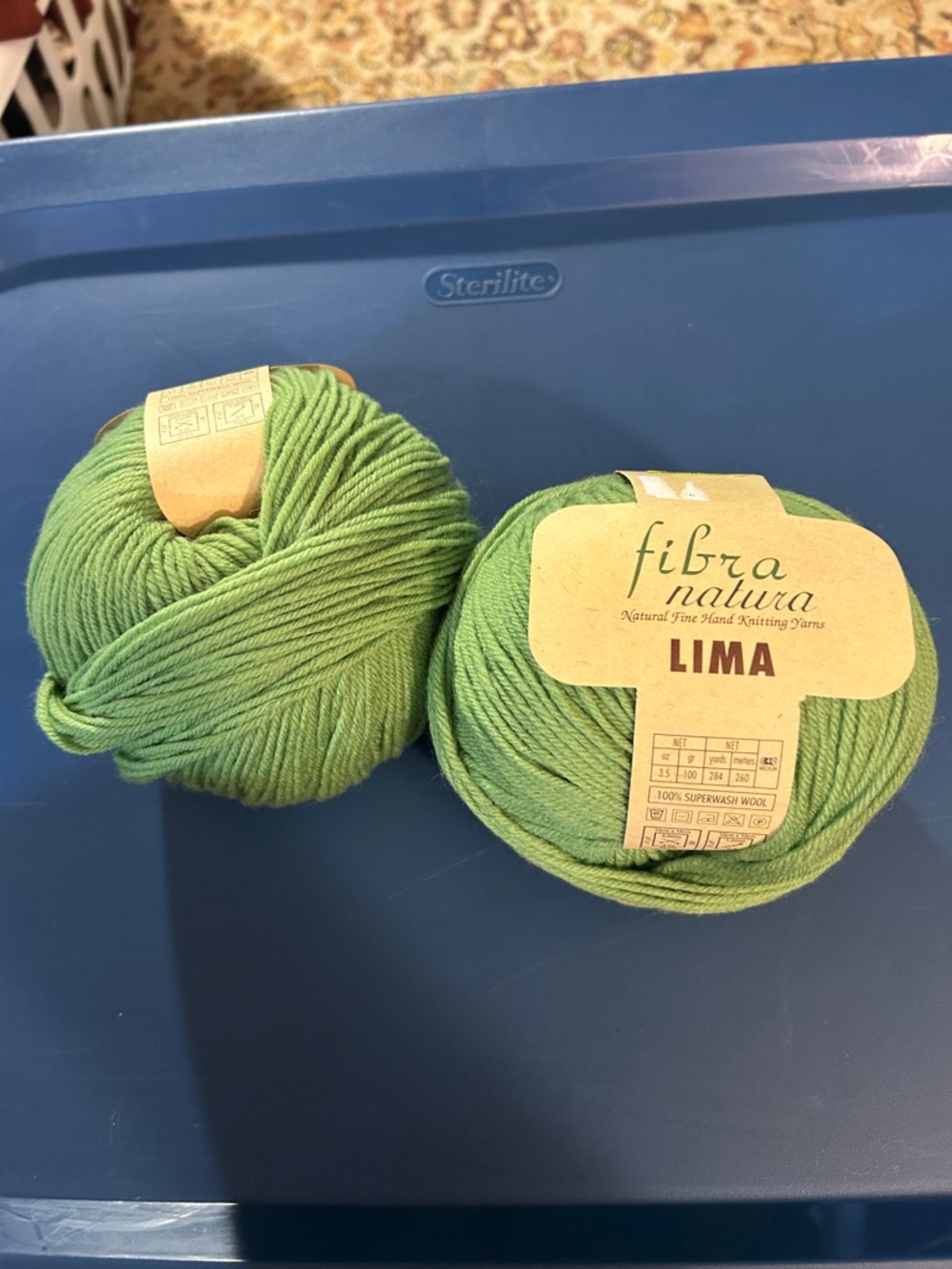 fibra natura LIMA Green Wool Yarn - 2 Balls
